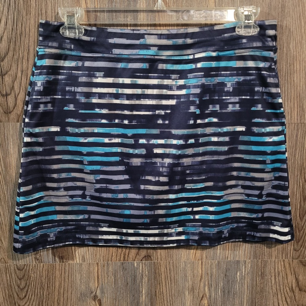 Callaway Golf Skort Size XL Dark Blue Geometric Stripe Pockets Tennis Pickleball